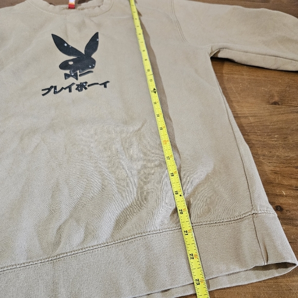 Playboy Club Tokyo Ace of Spades Crewneck Sweatshirt Size Small Tan - Picture 9 of 9